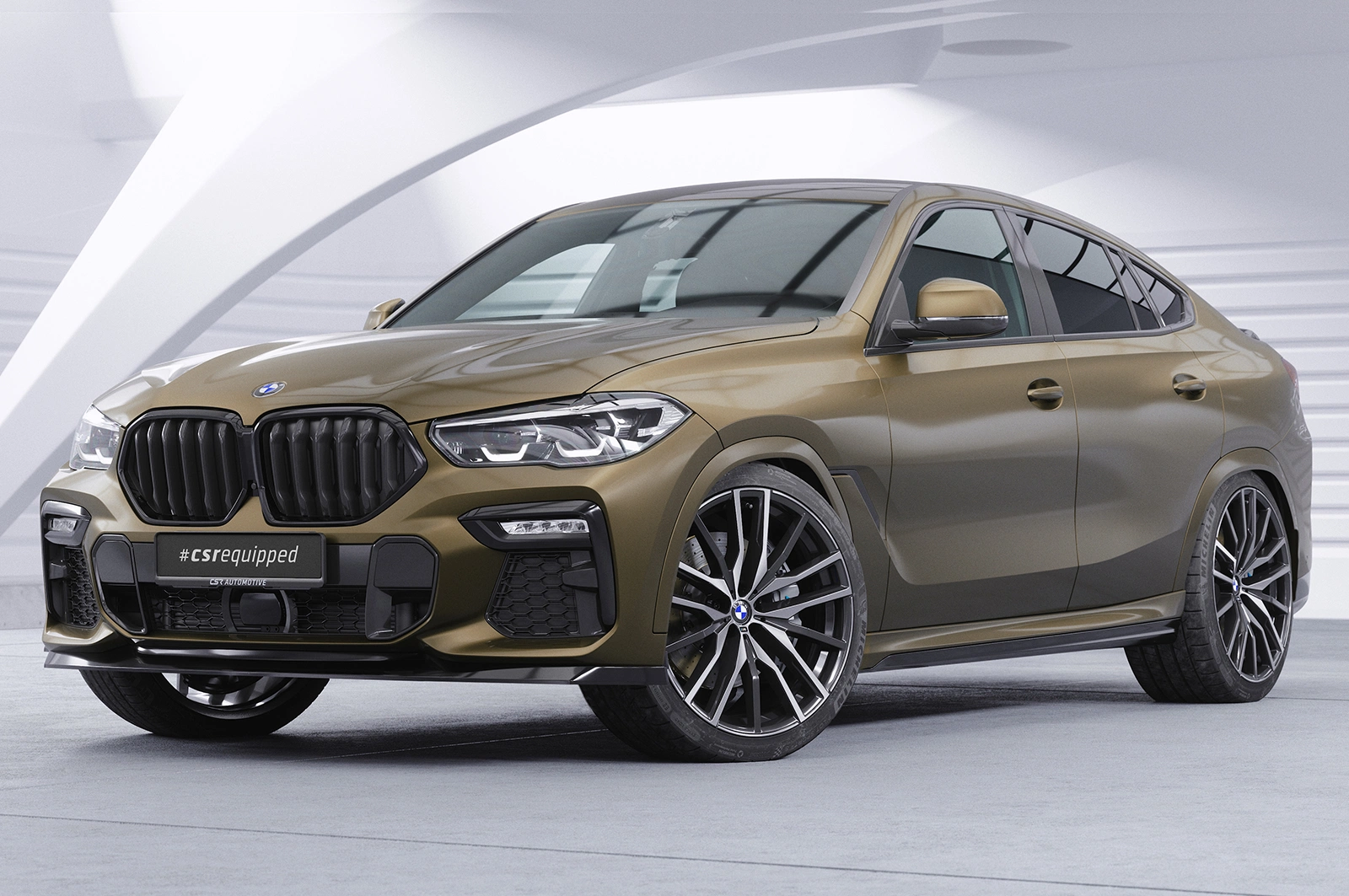Voorspoiler passend voor BMW X6 (G06) M-Paket / M50i Glans Zwart van CSR Automotive (2019-)