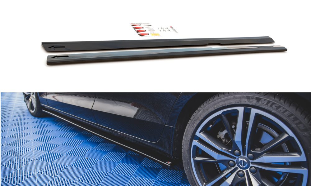 Zijskirts V.2 Volvo S60/V60 R-Design Mk3 Glans zwart