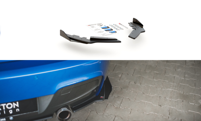 Race achterzijde skirts + rand BMW 1-Serie M135I F20 Maxton Design zwart