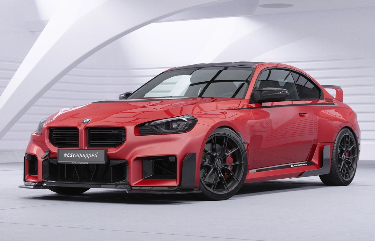 Voorspoiler passend voor BMW M2 G87 CSR Glans Zwart