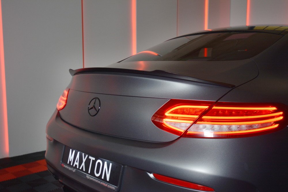 Spoiler passend voor Mercedes C Klasse W205 Coupe AMG Pakket Maxton Glans Zwart