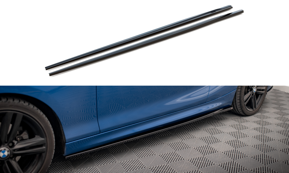 Voorspoiler passend voor BMW 2 Serie M Pakket F22 Maxton Glans Zwart