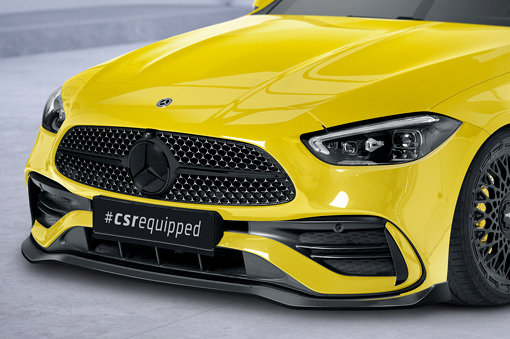 Voorspoiler passend voor Mercedes C Klasse W206 AMG Pakket CSR Glans Zwart