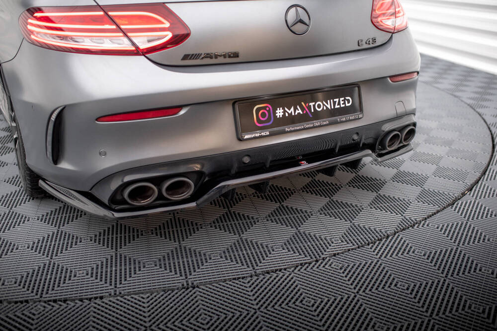 Diffuser passend voor Mercedes C43 W205 Coupe FL Maxton Glans Zwart