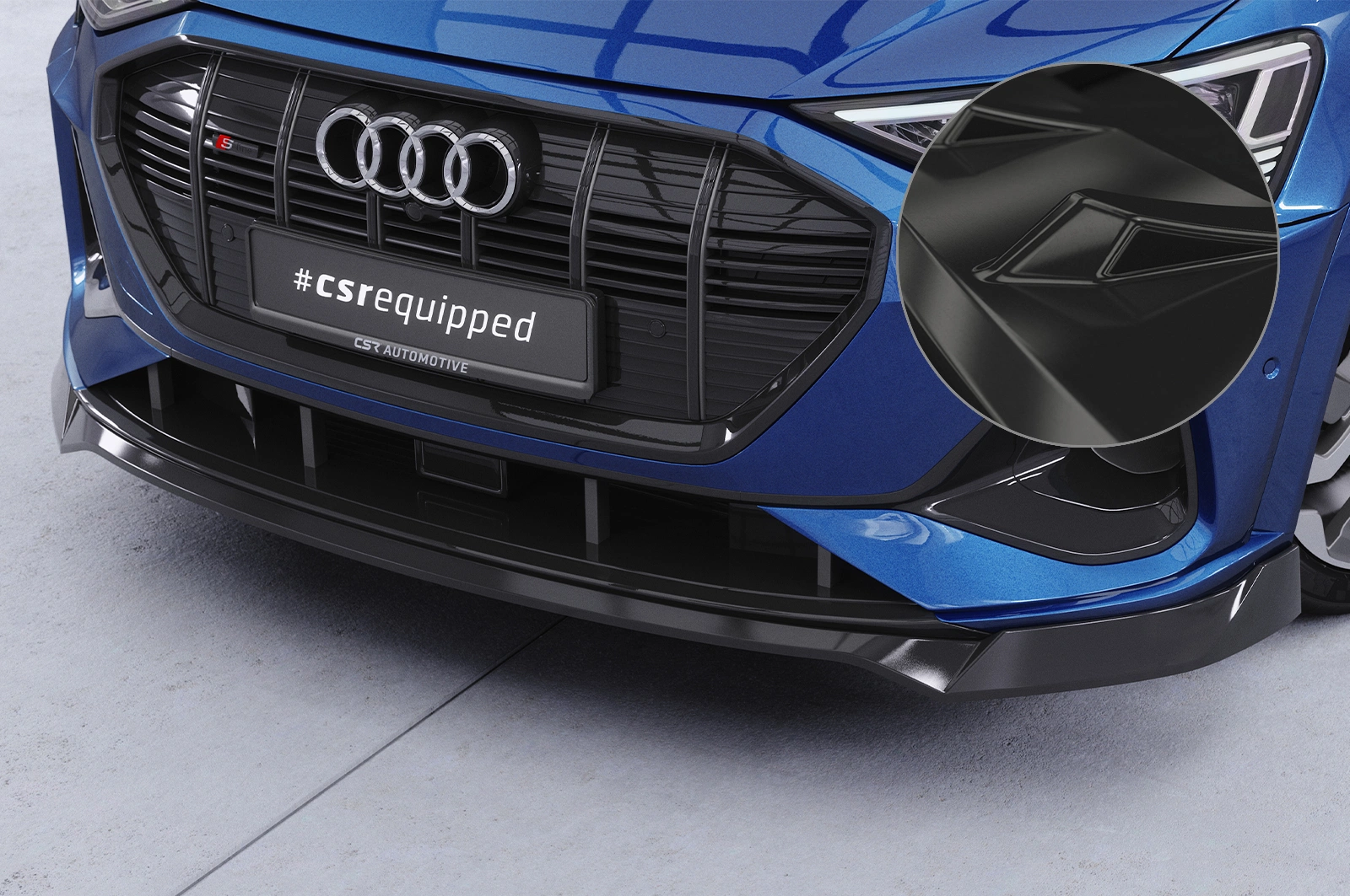 Voorspoiler passend voor Audi e-tron GE CSR glans zwart