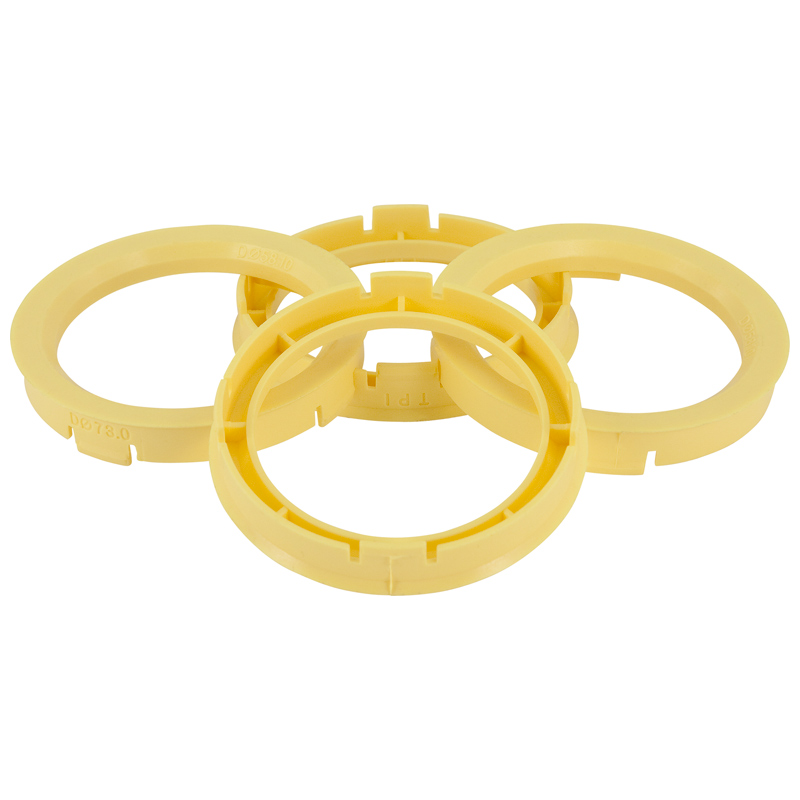 Set TPI Centreerringen - 60.1->58.1mm - Lemon Geel