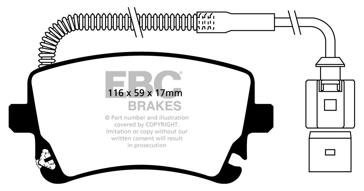 EBC Brakes VW Phaeton 6.0 W12 (4 Pad Set) 2002-.. Remblokken ach