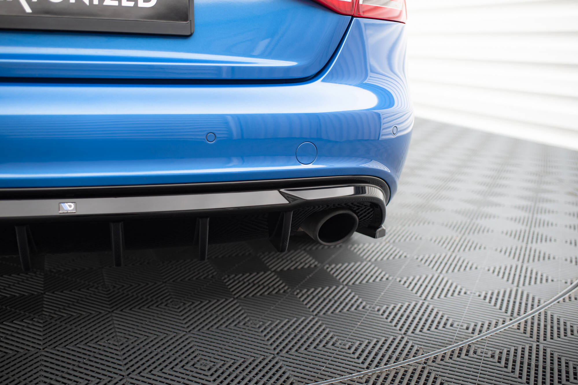 Achter Diffuser passend voor Audi A4 S-Line Sedan / Avant B8 Maxton Glanzend zwart