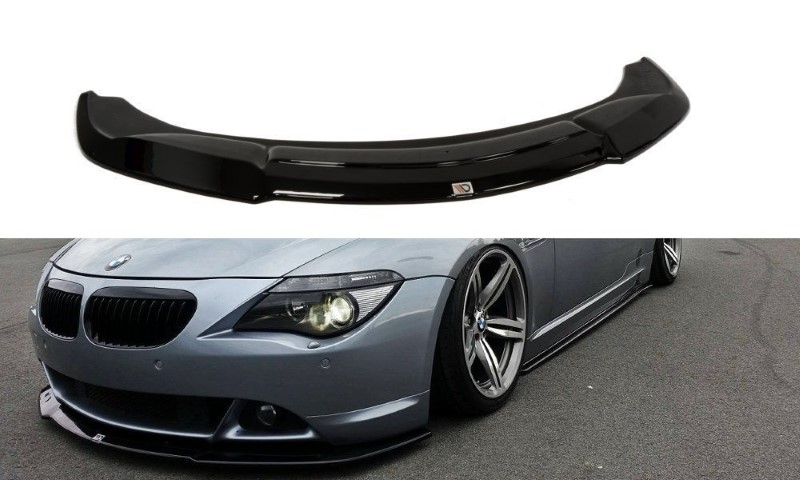 Voorspoiler passend voor BMW 6 E63 / E64 (PREFACE MODEL) V.2 Glanzend Zwart