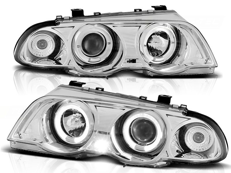 Koplampen passend voor BMW E46 98-01 Sedan/Touring Angel Eyes chroom