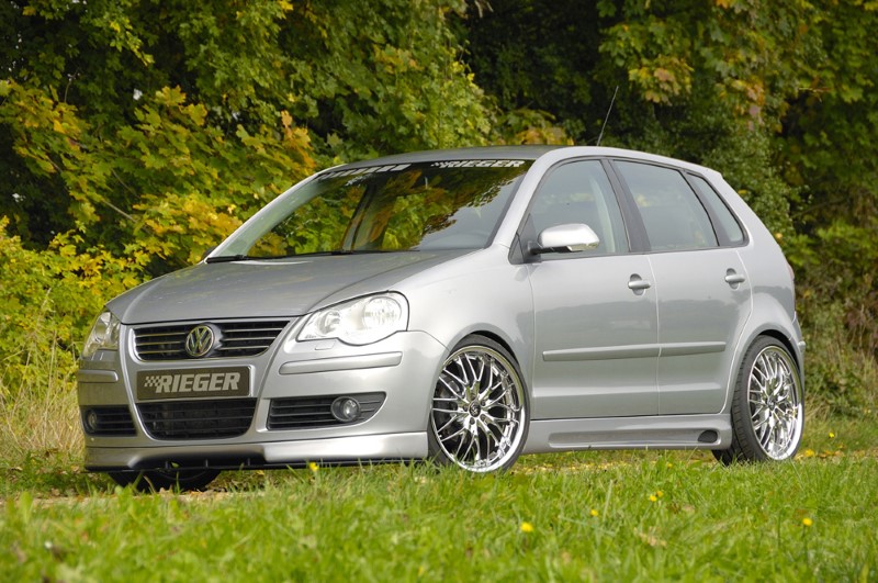 Zijskirts passend voor VW Polo 9N Rieger met uitsnede