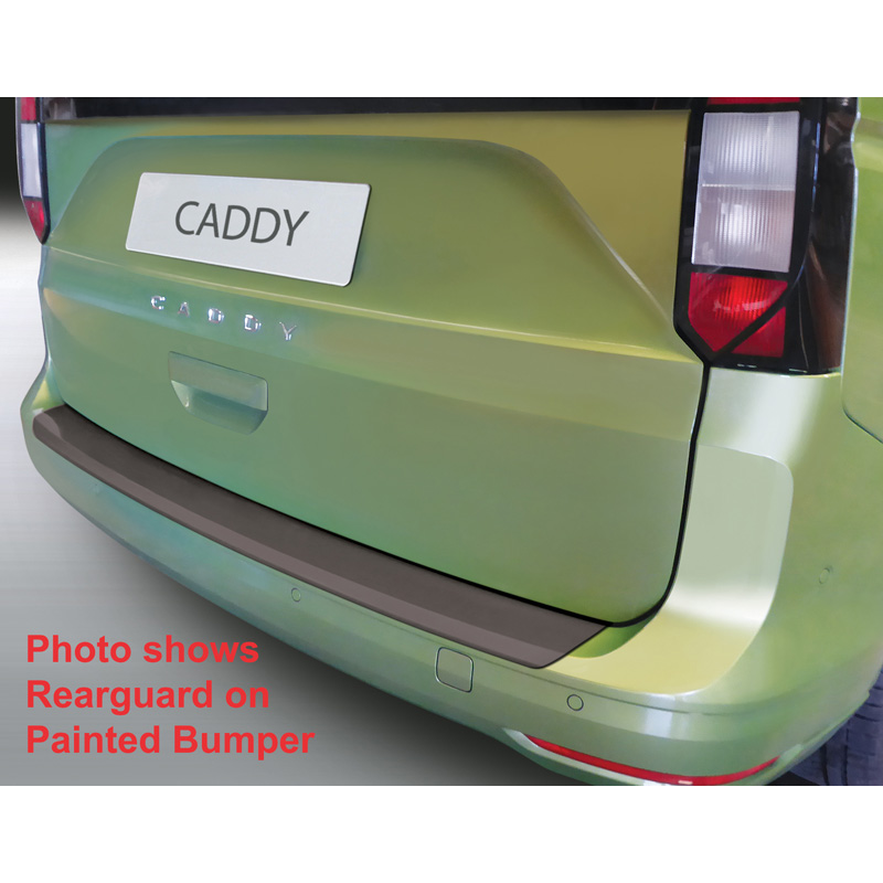 ABS Achterbumper beschermlijst  Volkswagen Caddy V Box/MPV 2020- (Achterklep & Achterdeuren) (Voor ongespoten bumpers) Zwart