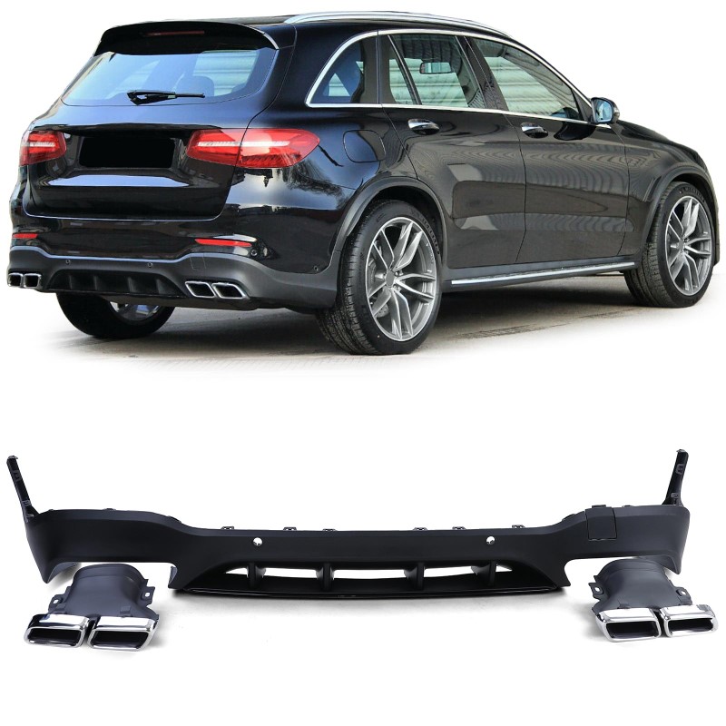 Achterbumper Diffuser passend voor Mercedes GLC X253 (2015-..) AMG Design