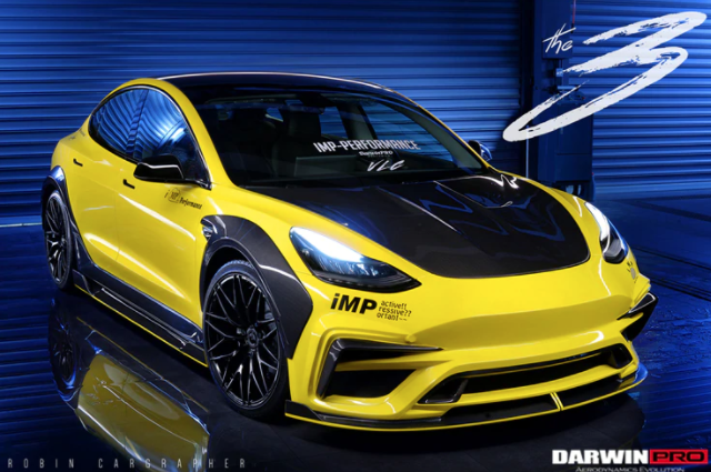 Tesla Model 3 IMPII Style Deels Carbon Fiber Full Body Kit 2017-2020