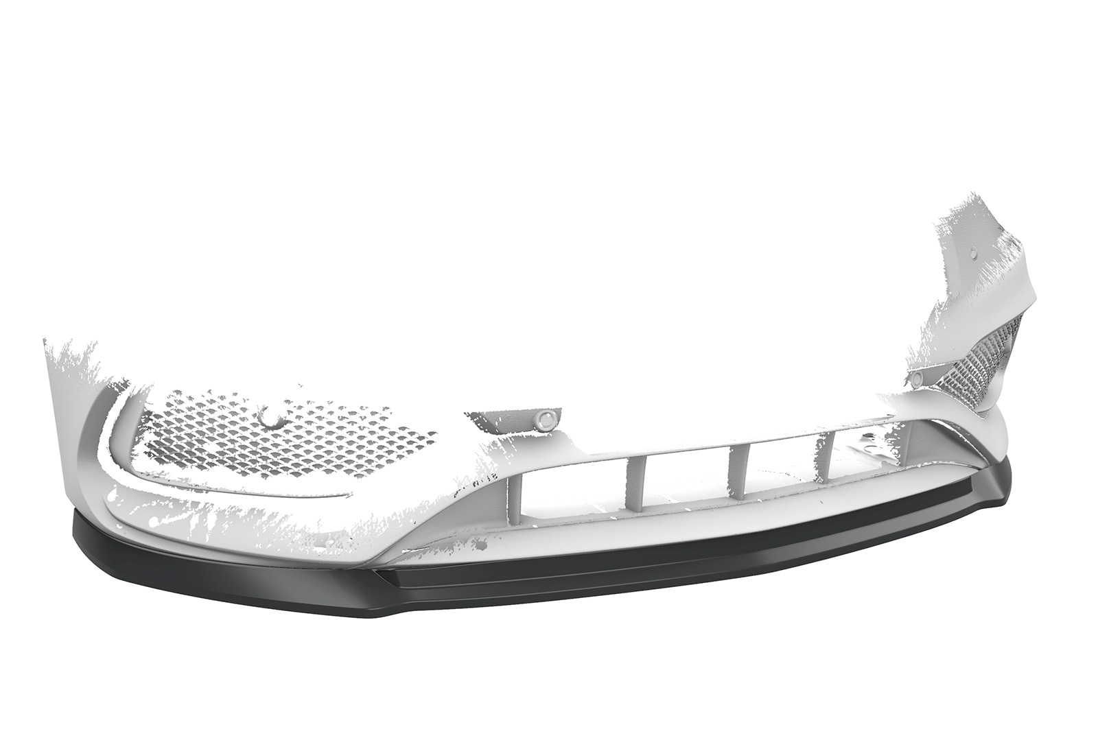 Voorspoiler passend voor Mercedes Benz CLA AMG Pakket C117 X117 CSR Glans Zwart