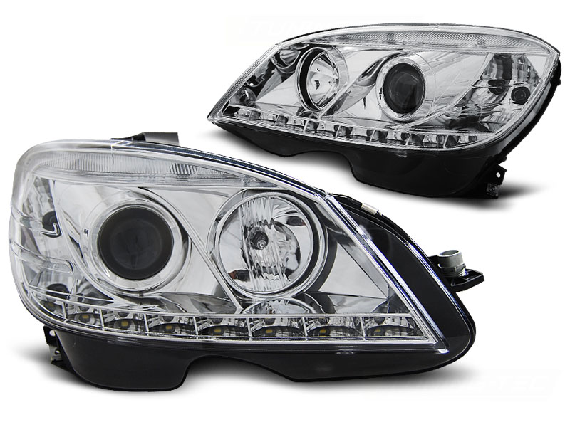 Koplampen Mercedes C-Klasse W204 07-11 Chroom