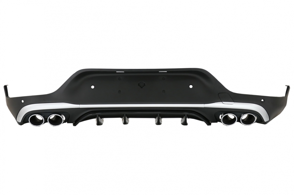 Diffuser passend voor Mercedes GLC C253 (2020-..) Coupe Facelift GLC43 incl. Uitlaat Stukken Zilver