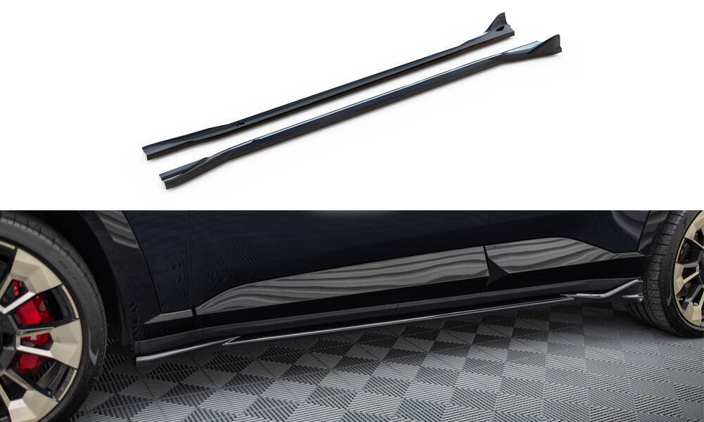 Zijskirts passend voor BMW XM G09 Maxton Glans Zwart