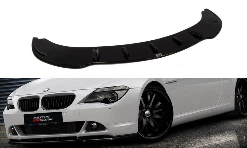 Voorspoiler passend voor BMW 6 E63 / E64 (PREFACE MODEL) V.1 Glanzend Zwart