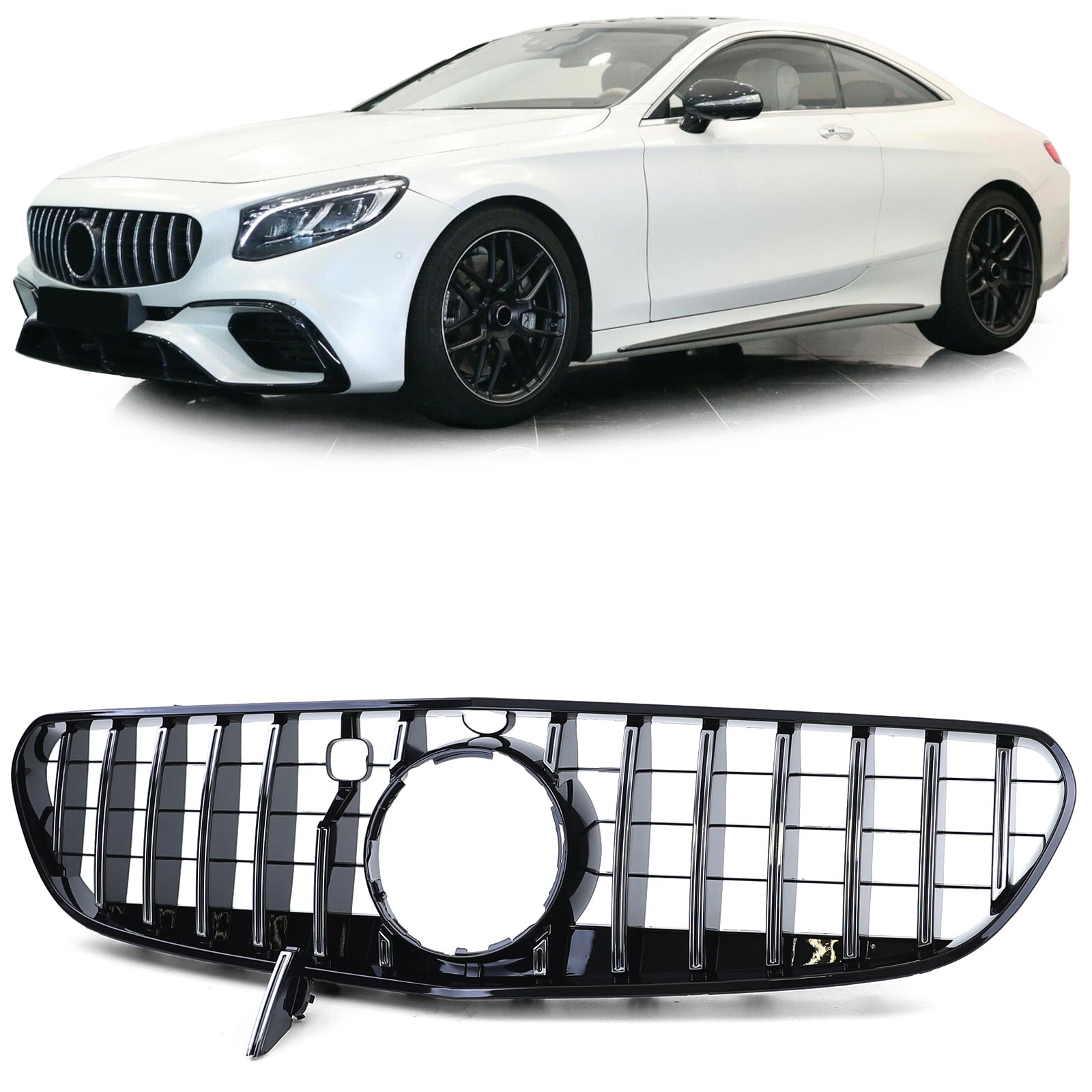 Grill passend voor Mercedes S-Class S63 / S65 AMG C217 Coupe 14-20 GT Design Chroom