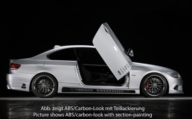 Zijskirts passend voor BMW E92 coupe ABS Carbon-look Rieger