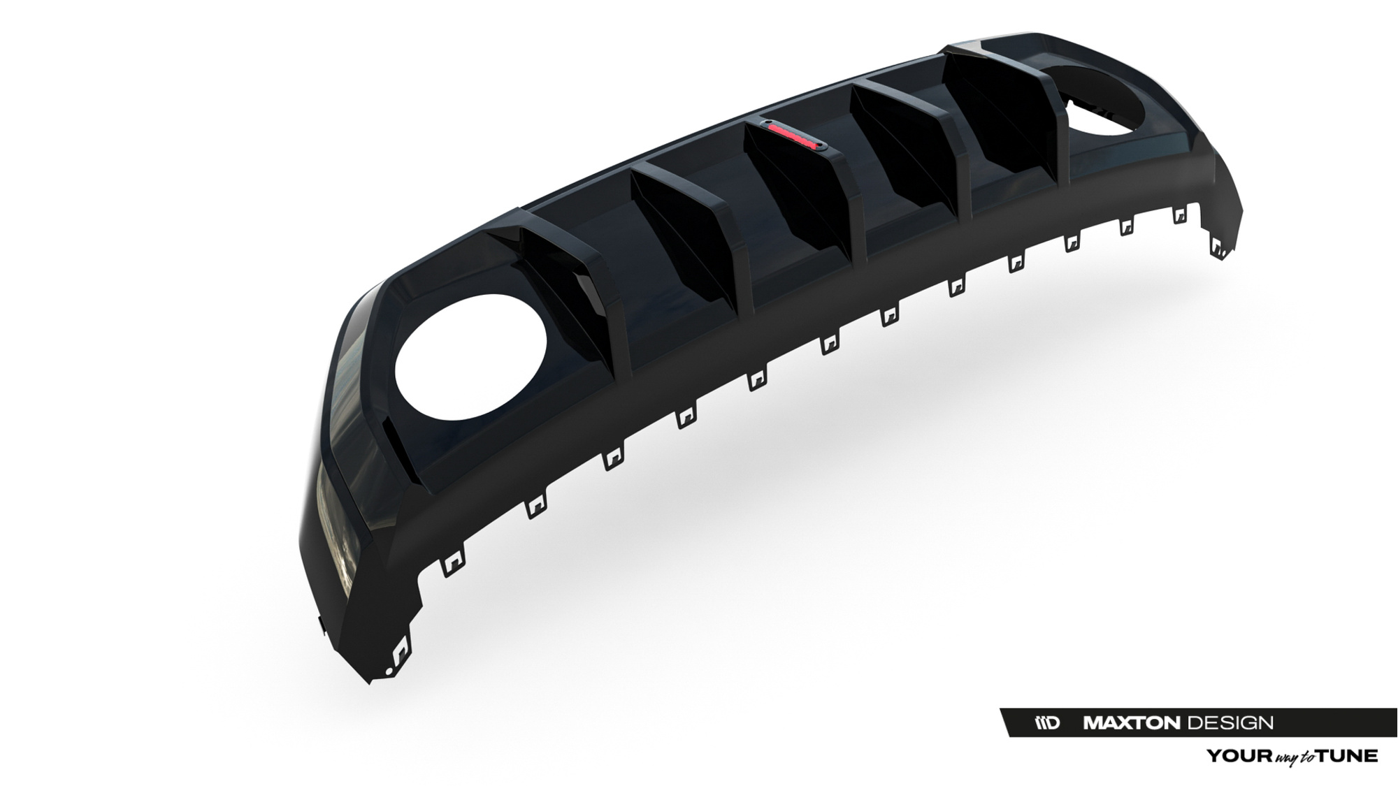 Diffuser passend voor Audi RS3 Sportback 8Y Facelift Maxton Glans Zwart met LED