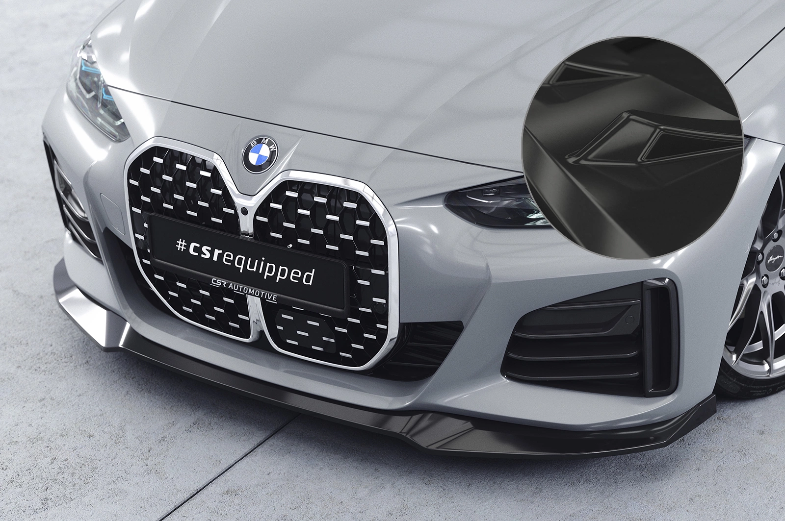 Voorspoiler passend voor BMW 4er (G26) / i4 M-Paket Glans Zwart (07/2020–)