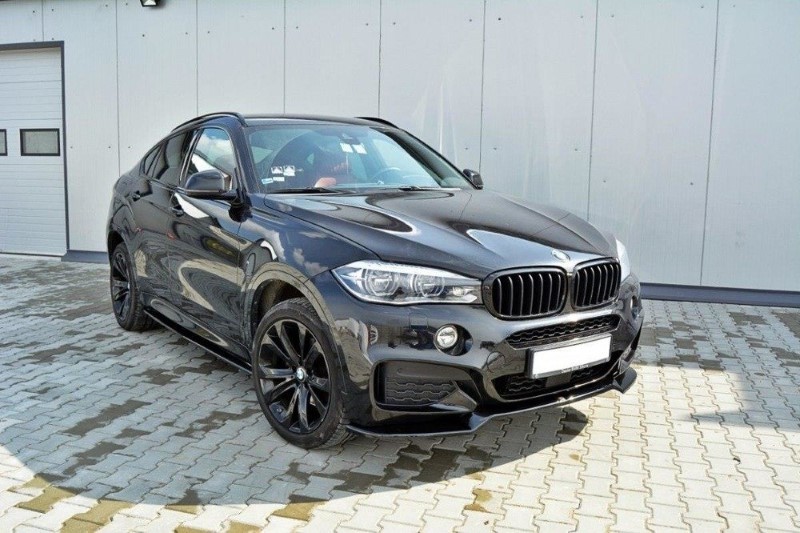 Voorspoiler BMW X6 F16 MPACK V.1 Glanzend Zwart
