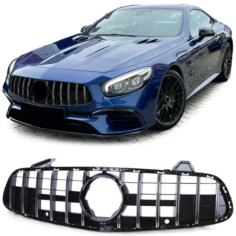 Grill passend voor Mercedes SL R231 Facelift 16-21 GT Design Zwart/Chroom