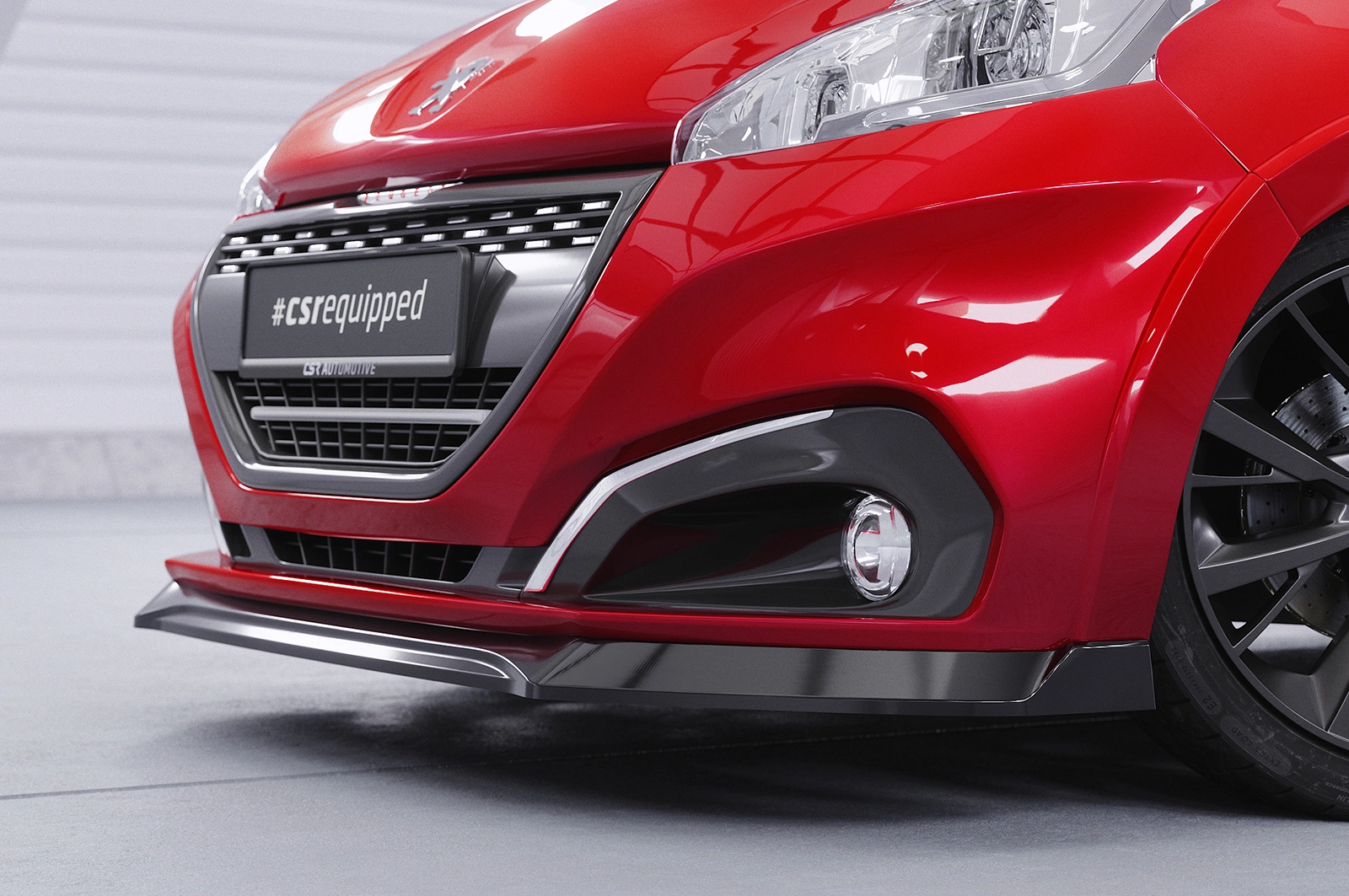 Voorspoiler Peugeot 208 GTi Glans Zwart (10/2014–04/2018 Facelift) CSR