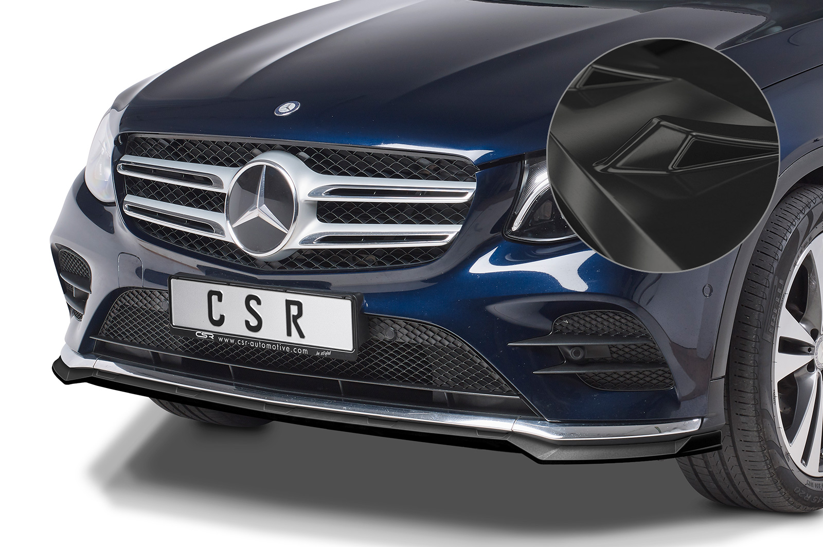 Voorspoiler passend voor Mercedes Benz GLC X253 CSR Glans Zwart