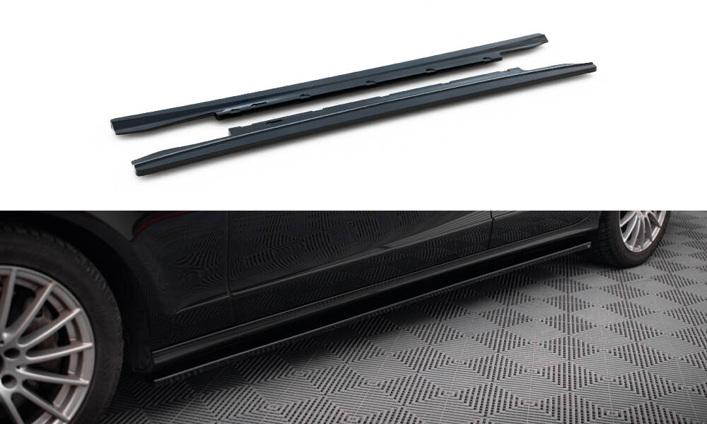 Zijskirts passend voor Mercedes CLS C218 Maxton Glans Zwart