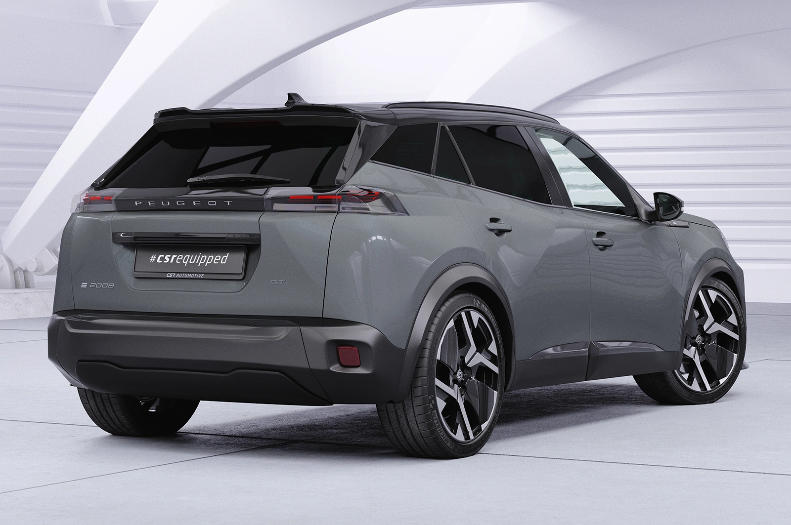 Achterspoiler Peugeot 2008 II / e-2008 glans zwart