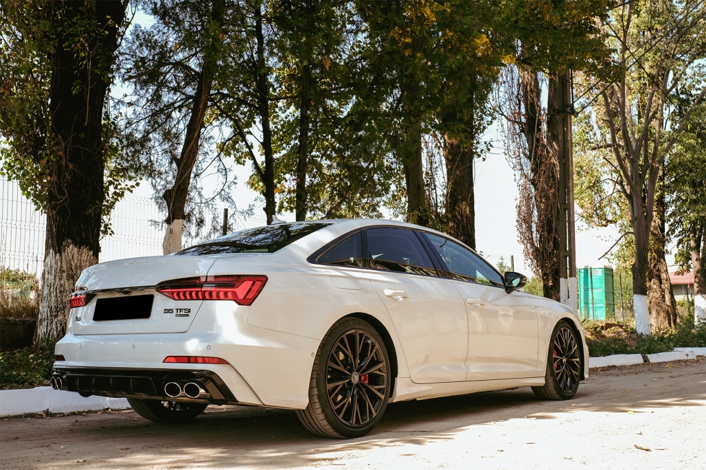Diffuser passend voor Audi A6 S-Line C8 Zwart incl. sierstukken Zwart