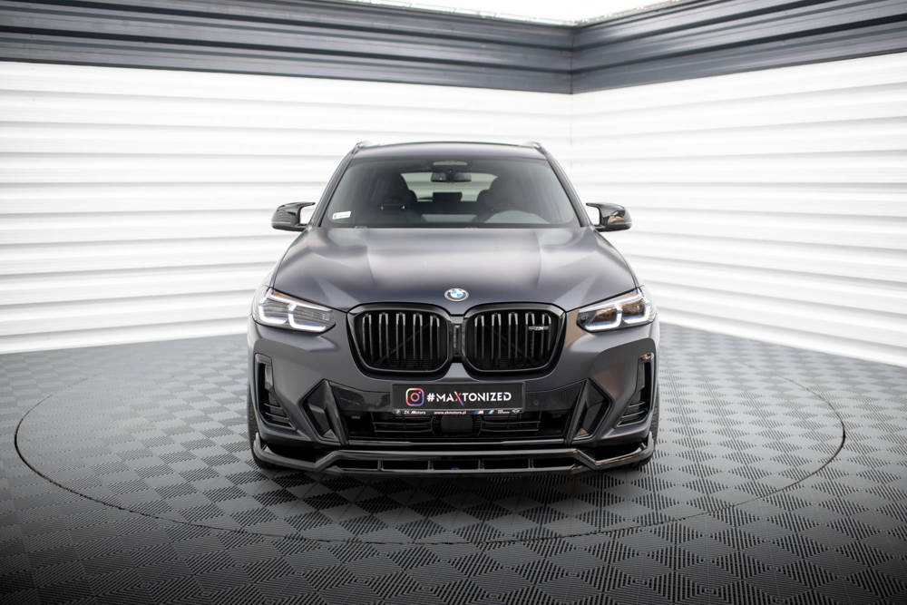 Voorspoiler passend voor BMW X3 G01 M Pakket FL Maxton Glans Zwart