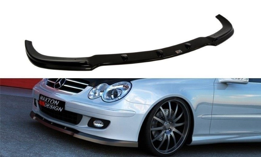 Voorspoiler passend voor Mercedes CLK W209 AMG Maxton Design glans zwart