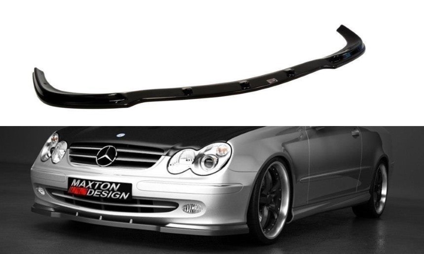 Voorspoiler passend voor Mercedes CLK W209 Maxton Design glans zwart