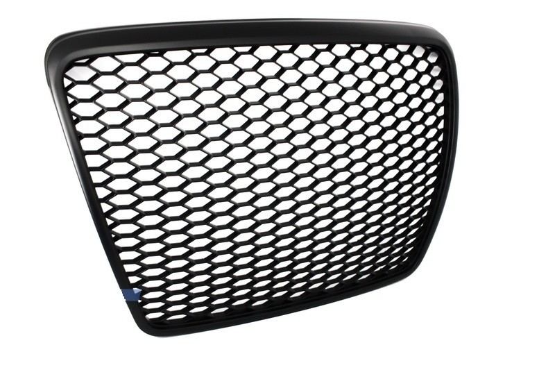 Grill passend voor Audi A6 4F2 C6 (2007-2011) RS Design Matte Black Embleeml