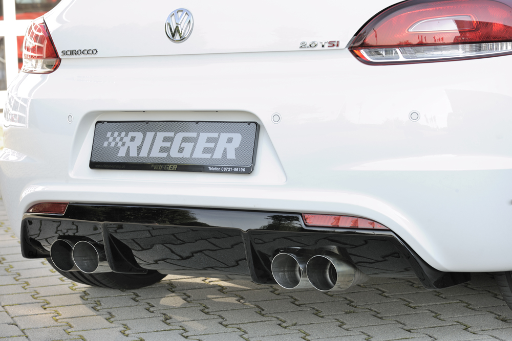 Diffuser Volkswagen Scirocco 08-17 R-line  Rieger Hoogglans zwart