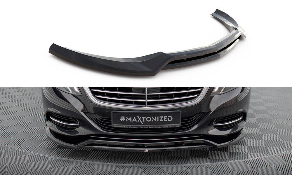Voorspoiler passend voor Mercedes S klasse W222 Maxton Glans Zwart