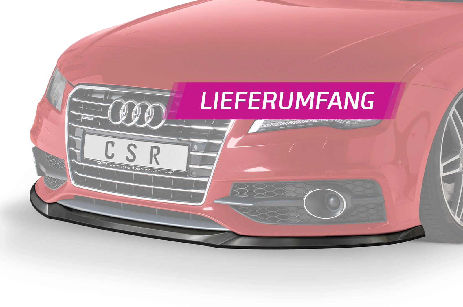 Voorspoiler passend voor Audi A7 S-Line / S7 C7 (Typ 4G) 2010-2014 (A7) / 2012-2014 (S7) Glans Zwart – CSR