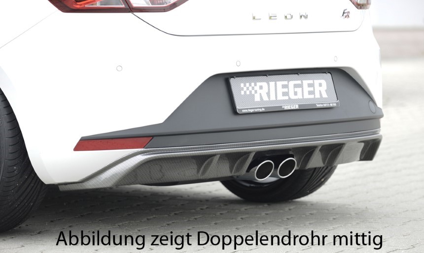 Diffuser passend voor Seat Leon F5 FR Rieger dubbele uitlaat links + rechts carbon-look