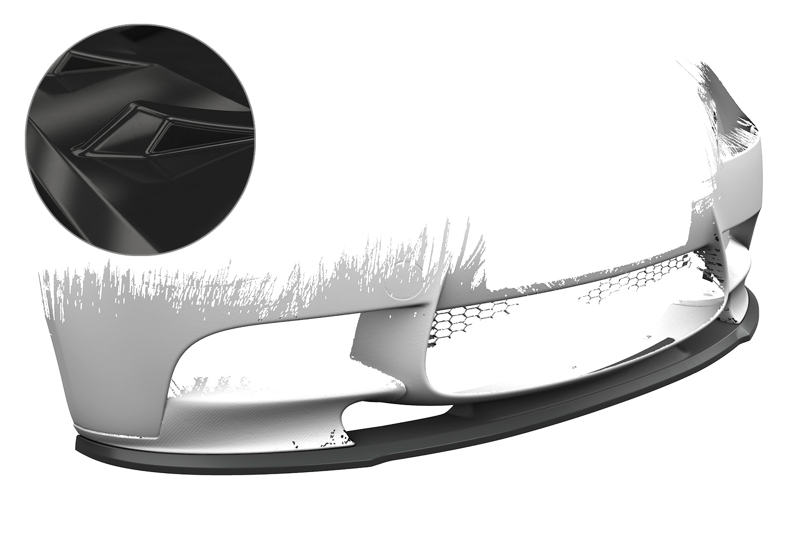 Voorspoiler passend voor BMW M3 E90 CSR Glans Zwart