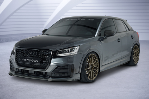 Voorspoiler passend voor Audi Q2 S-Line CSR Glans Zwart