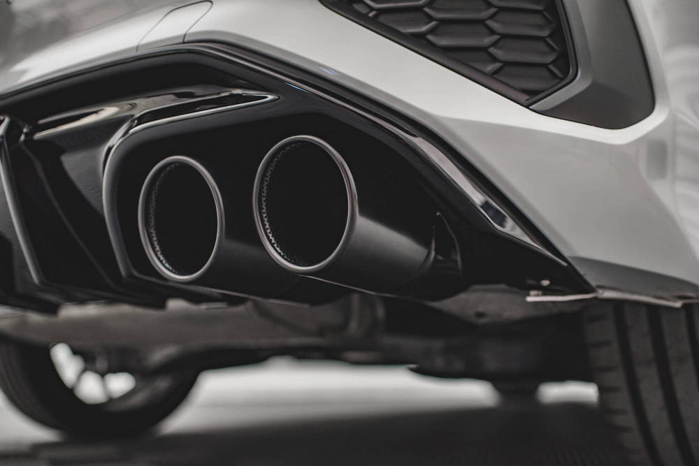 Diffuser passend voor Audi A3 8Y S-Line Glanzend zwart met Chrome Sierstukken