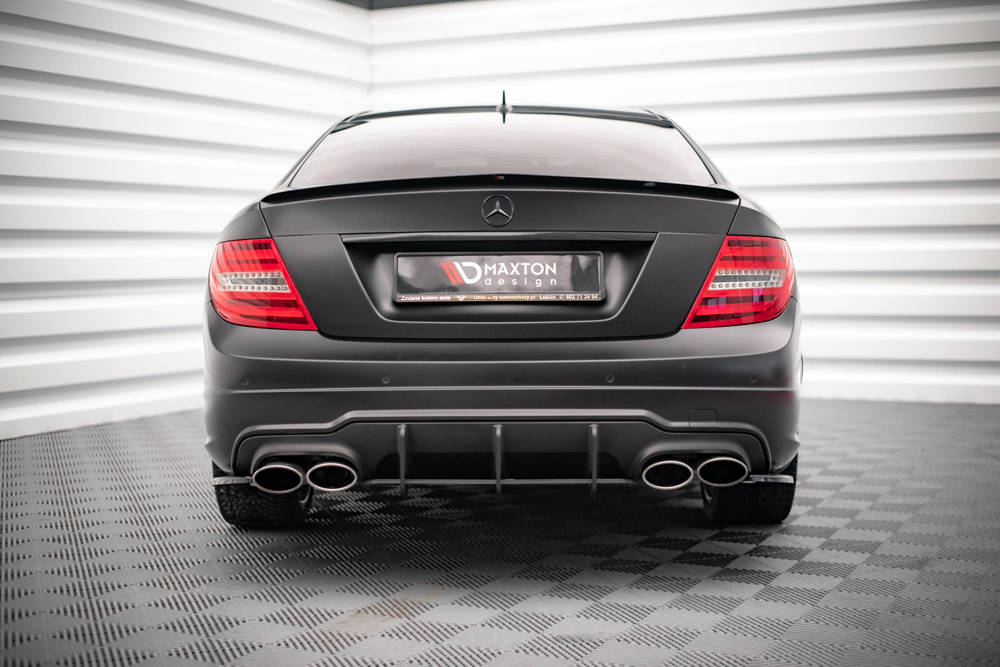 Spoiler passend voor Mercedes C Klasse Sedan & Coupe AMG Pakket W204 Maxton Glans Zwart
