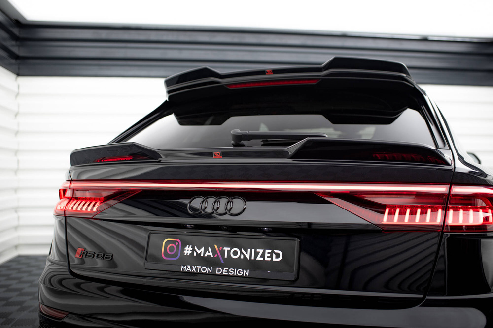Spoiler passend voor Audi Q8 SQ8 RSQ8 Maxton Glans Zwart 3D Design Laag