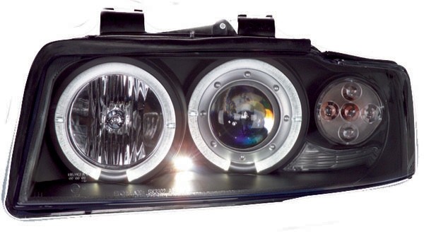 Koplampen passend voor Audi A4 8E 00-04 Angel Eyes Zwart