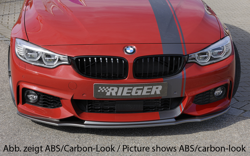 Voorspoiler passend voor BMW 4 Serie M Pakket F32 F33 F36 Rieger Glans Zwart
