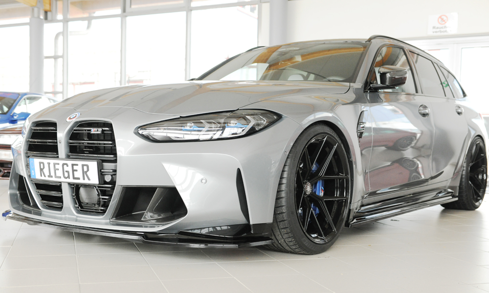 Voorspoiler passend voor BMW 3-series G80 M3 03.21-  glans zwart